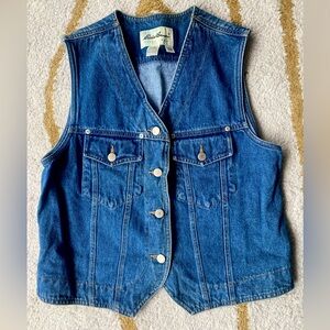 Eddie Bauer Vintage 90s Large Button-Up Denim Vest